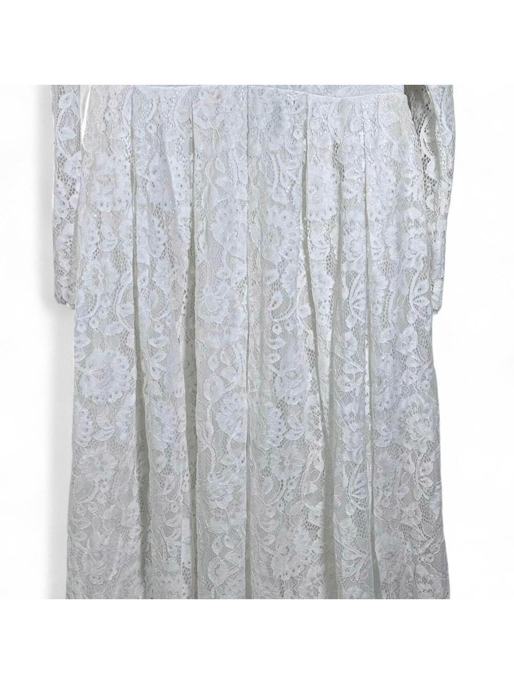 ASOS Bridal White Lace Long Sleeve Wedding Dress Gown NWT US 12